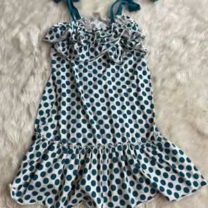 Crewcuts Teal Polka Dot Dress Girl's 10